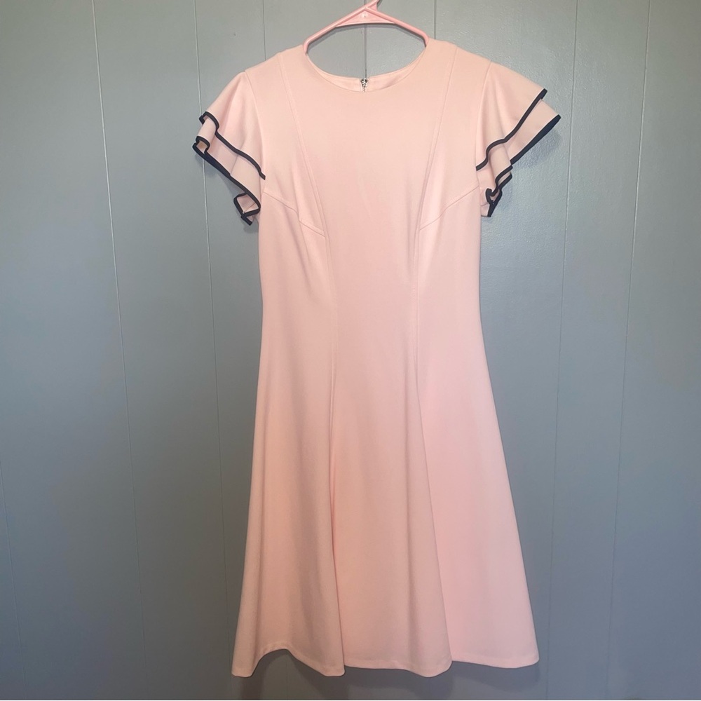 Tommy Hilfiger Fit & Flare Light Pink Knee Length Crepe Dress Size 4